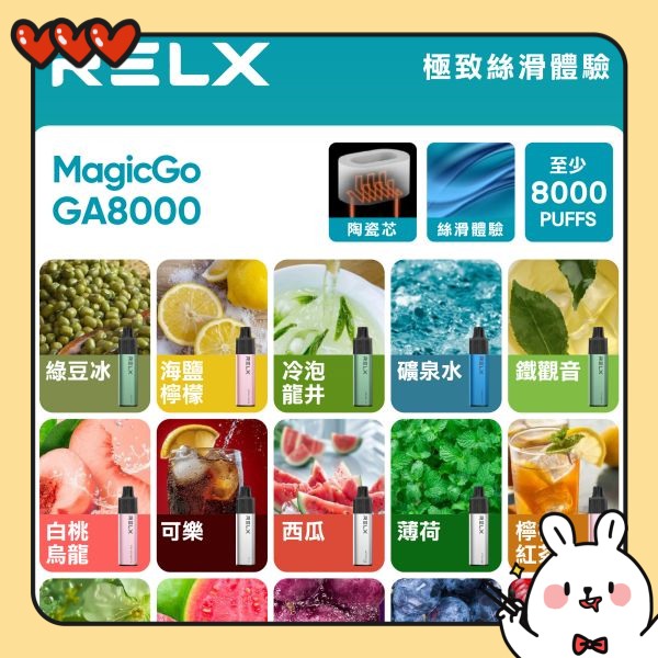 RELX GA 8000口拋棄式電子煙 RELX一次性電子菸